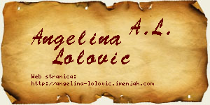 Angelina Lolović vizit kartica